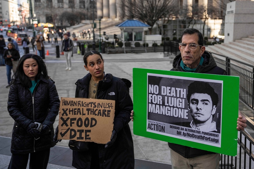 Représentation visuelle de l'affaire Mangione dans les médias