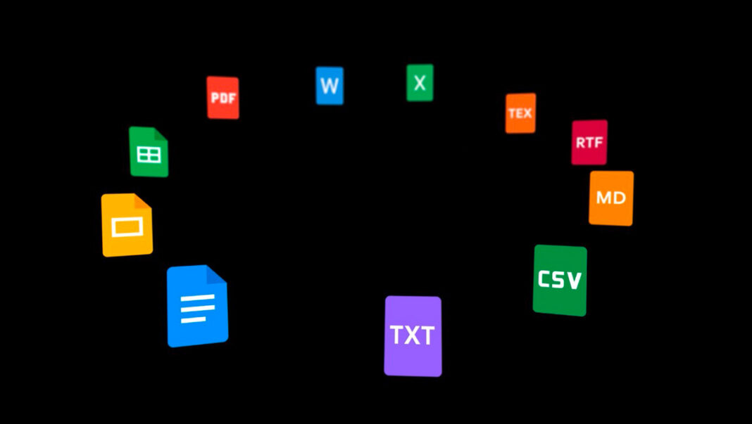 Illustration de Gemini de Google avec des formats de documents bureautiques